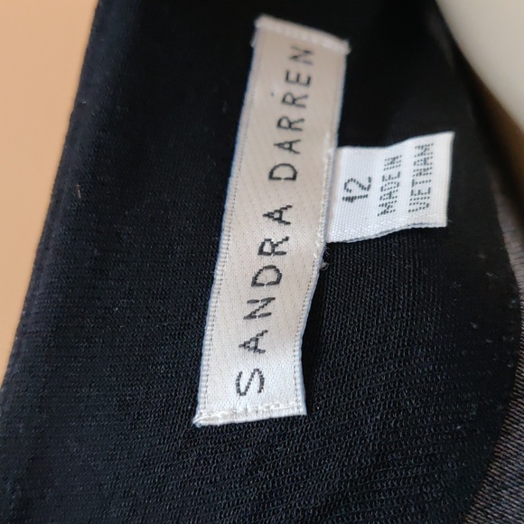 Sandra Darren Sleeveless Black & Beige Knee Length Dress - Picture 7 of 9